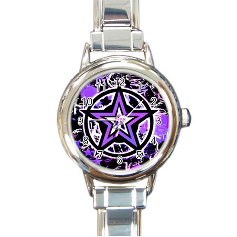Purple Star Round Italian Charm Watch from ZippyPress Front