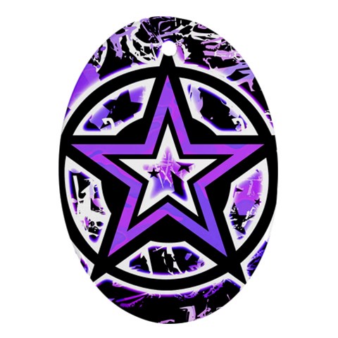 Purple Star Ornament (Oval) from ZippyPress Front