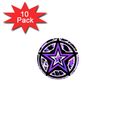 Purple Star 1  Mini Button (10 pack)  from ZippyPress Front