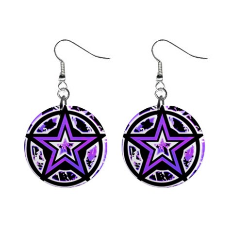 Purple Star 1  Button Earrings from ZippyPress Front