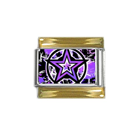 Purple Star Gold Trim Italian Charm (9mm) from ZippyPress Front