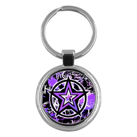 Purple Star Key Chain (Round) from ZippyPress Front