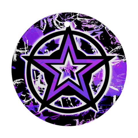 Purple Star Round Ornament (Two Sides) from ZippyPress Front