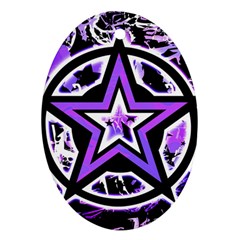 Purple Star Oval Ornament (Two Sides) from ZippyPress Front