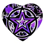 Purple Star Heart Ornament (Two Sides)