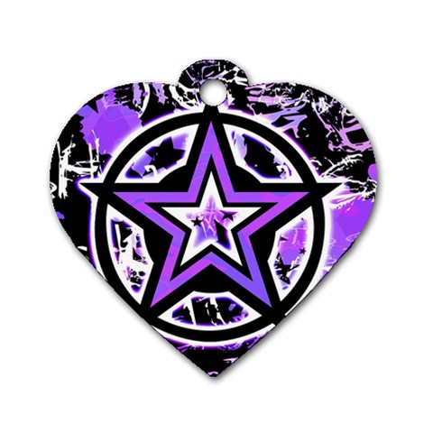 Purple Star Dog Tag Heart (One Side) from ZippyPress Front