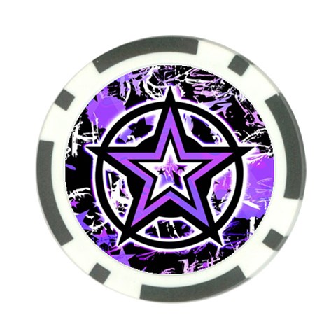 Purple Star Poker Chip Card Guard from ZippyPress Front