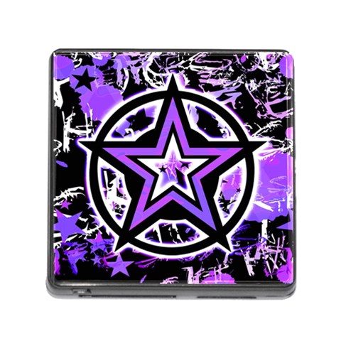 Purple Star Memory Card Reader with Storage (Square) from ZippyPress Front