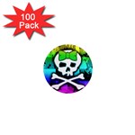 Rainbow Skull 1  Mini Magnet (100 pack) 