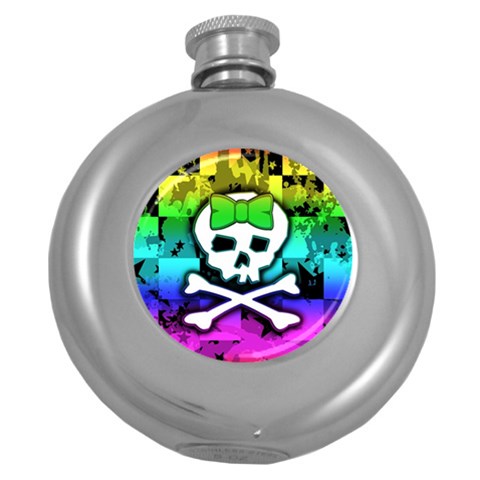 Rainbow Skull Hip Flask (5 oz) from ZippyPress Front