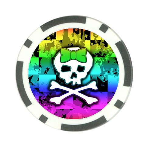 Rainbow Skull Poker Chip Card Guard from ZippyPress Front