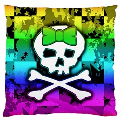 Rainbow Skull Large Cushion Case (Two Sides) from ZippyPress Front