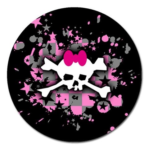 Scene Skull Splatter Magnet 5  (Round) from ZippyPress Front