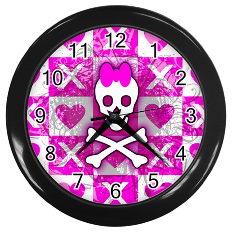 Skull Princess Wall Clock (Black) from ZippyPress Front
