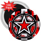 Star Checkerboard Splatter 3  Magnet (100 pack)