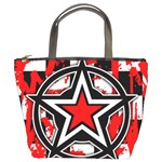 Star Checkerboard Splatter Bucket Bag