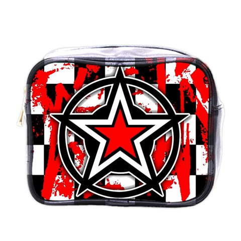 Star Checkerboard Splatter Mini Toiletries Bag (One Side) from ZippyPress Front