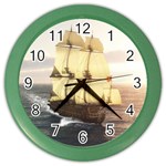 French Warship Wall Clock (Color)