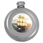 French Warship Hip Flask (Round)