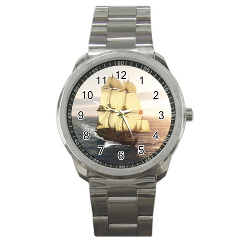 French Warship Sport Metal Watch from ZippyPress Front