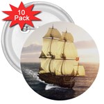 French Warship 3  Button (10 pack)