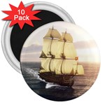 French Warship 3  Button Magnet (10 pack)