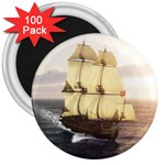 French Warship 3  Button Magnet (100 pack)