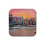  Jane s Winter Sunset   by Ave Hurley of ArtRevu ~ Rubber Square Coaster (4 pack)
