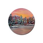  Jane s Winter Sunset   by Ave Hurley of ArtRevu ~ Rubber Round Coaster (4 pack)