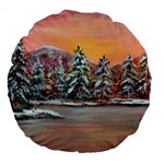  Jane s Winter Sunset   by Ave Hurley of ArtRevu ~ Large 18  Premium Round Cushion 