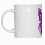 Purple Awareness Butterfly White Coffee Mug