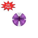 Purple Awareness Butterfly 1  Mini Button (100 pack)