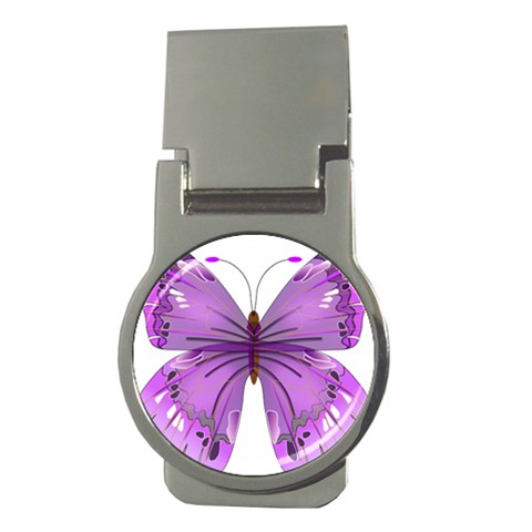 Purple Awareness Butterfly Money Clip (Round) from ZippyPress Front