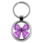 Purple Awareness Butterfly Key Chain (Round)