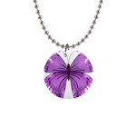 Purple Awareness Butterfly Button Necklace