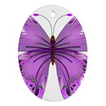Purple Awareness Butterfly Oval Ornament (Two Sides)