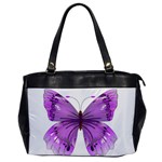 Purple Awareness Butterfly Oversize Office Handbag (One Side)