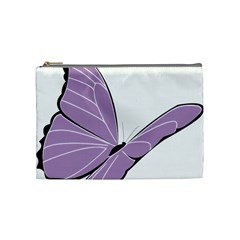 Purple Awareness Butterfly 2 Cosmetic Bag (Medium) from ZippyPress Front