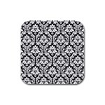 White On Black Damask Drink Coasters 4 Pack (Square)
