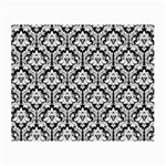 White On Black Damask Glasses Cloth (Small, Two Sided)