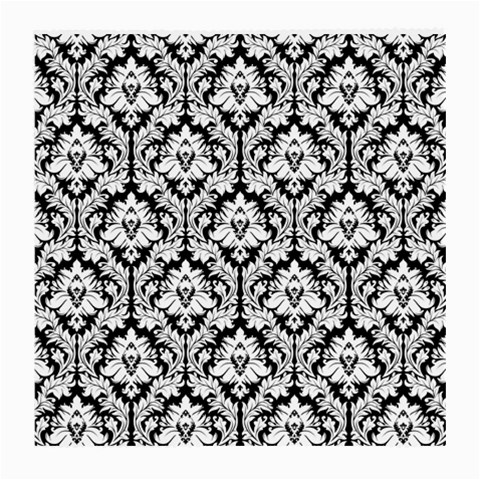 White On Black Damask Glasses Cloth (Medium, Two Sided) from ZippyPress Front