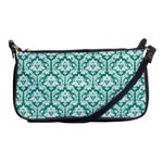 Emerald Green Damask Pattern Shoulder Clutch Bag