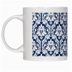 White On Blue Damask White Coffee Mug