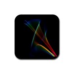 Abstract Rainbow Lily, Colorful Mystical Flower  Drink Coaster (Square)