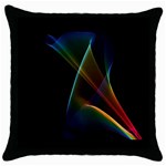 Abstract Rainbow Lily, Colorful Mystical Flower  Black Throw Pillow Case
