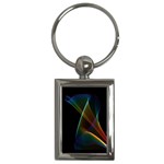Abstract Rainbow Lily, Colorful Mystical Flower  Key Chain (Rectangle)