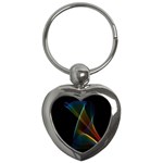 Abstract Rainbow Lily, Colorful Mystical Flower  Key Chain (Heart)