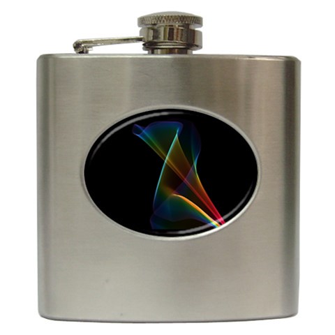 Abstract Rainbow Lily, Colorful Mystical Flower  Hip Flask from ZippyPress Front
