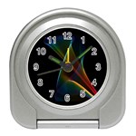 Abstract Rainbow Lily, Colorful Mystical Flower  Desk Alarm Clock