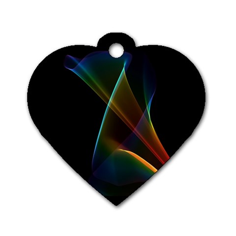 Abstract Rainbow Lily, Colorful Mystical Flower  Dog Tag Heart (Two Sided) from ZippyPress Front